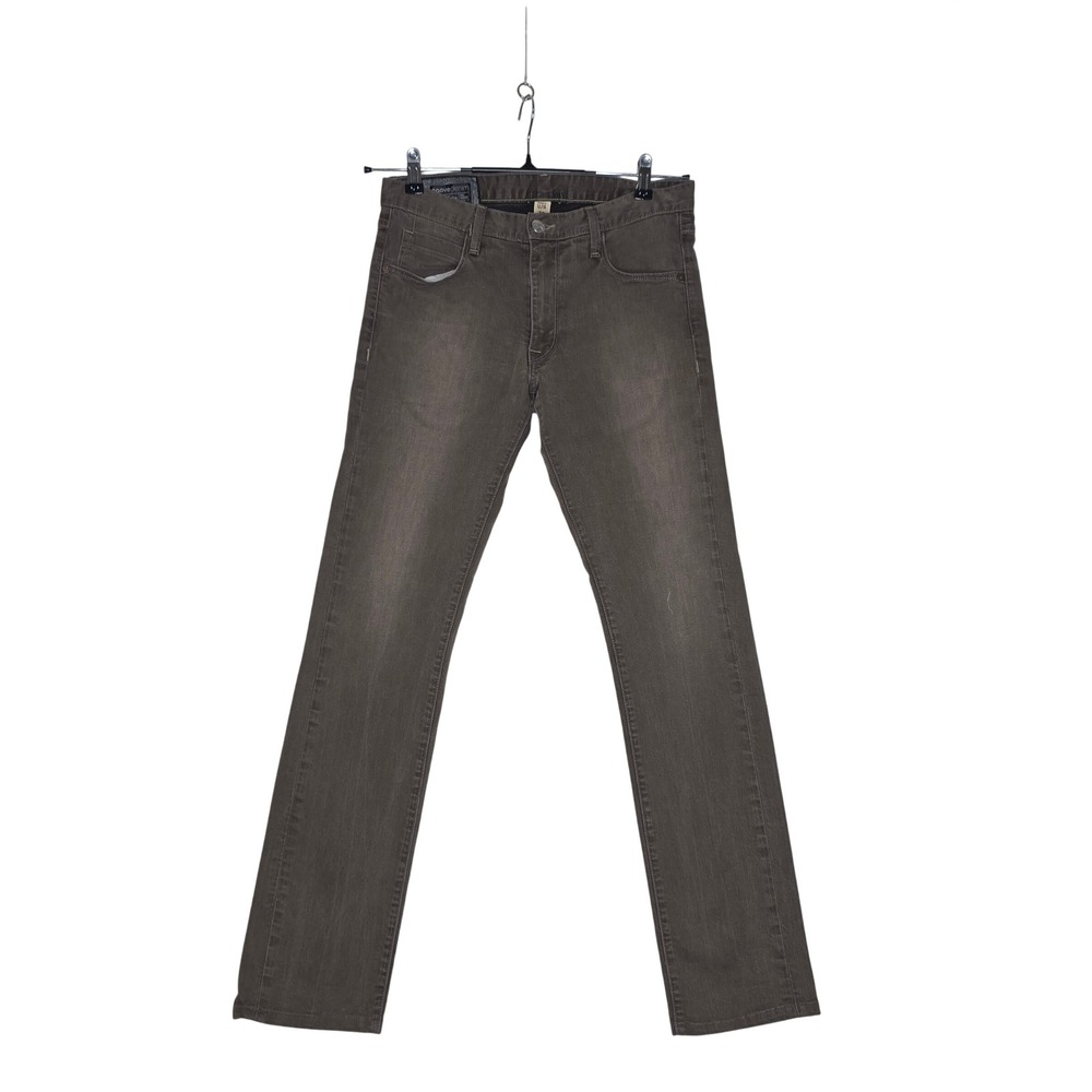 Agave Denim Silver Collection Mens 32 Made in USA Brown Grey Slim Straight Jeans